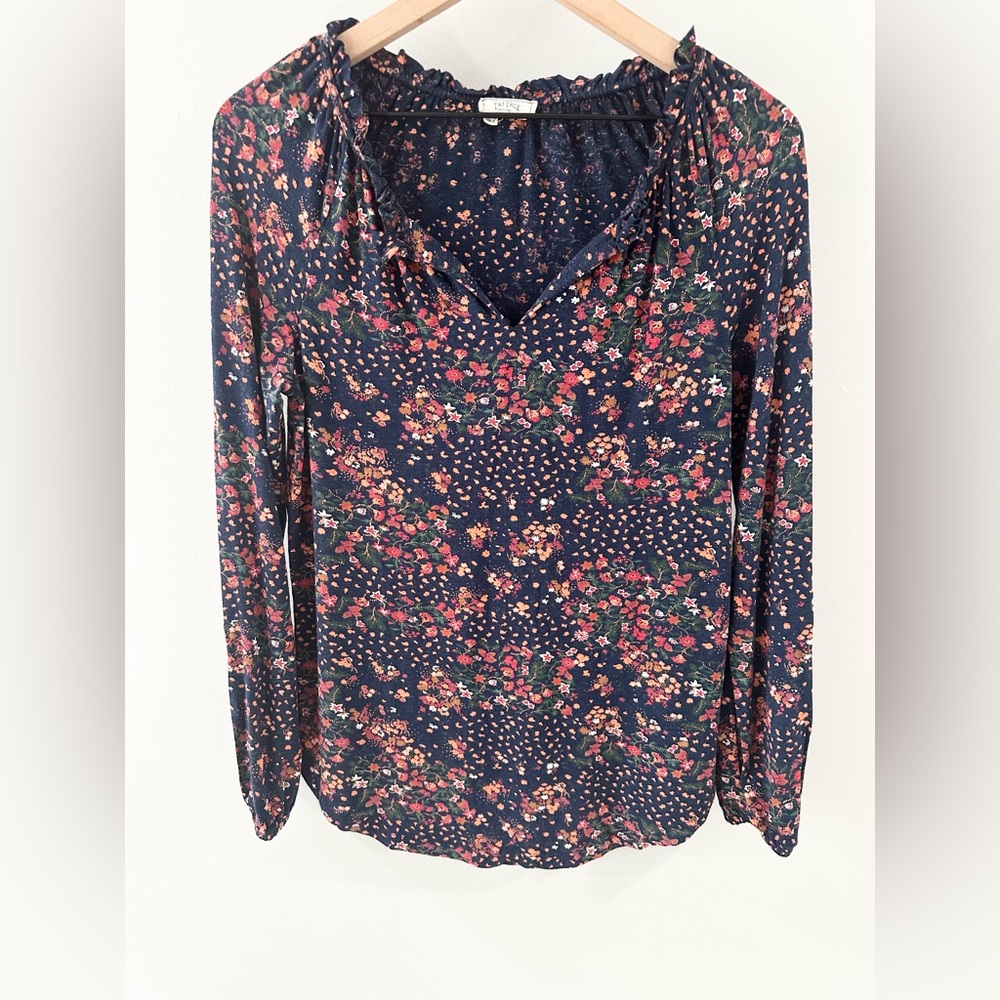Fat Face Adele Meadow Patch Longline Blouse Navy … - image 5